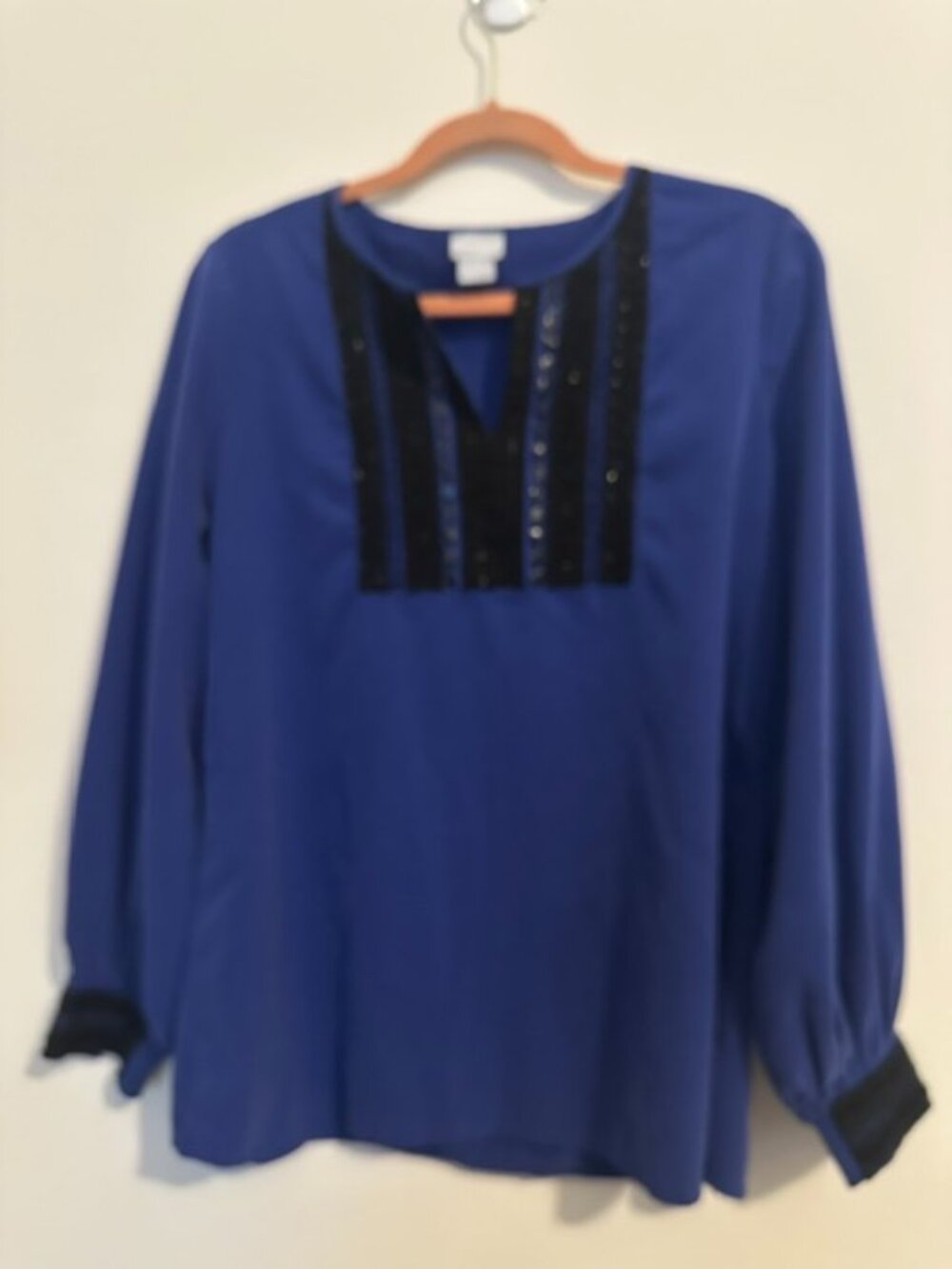 Navy Blue Retro Chico Blouse